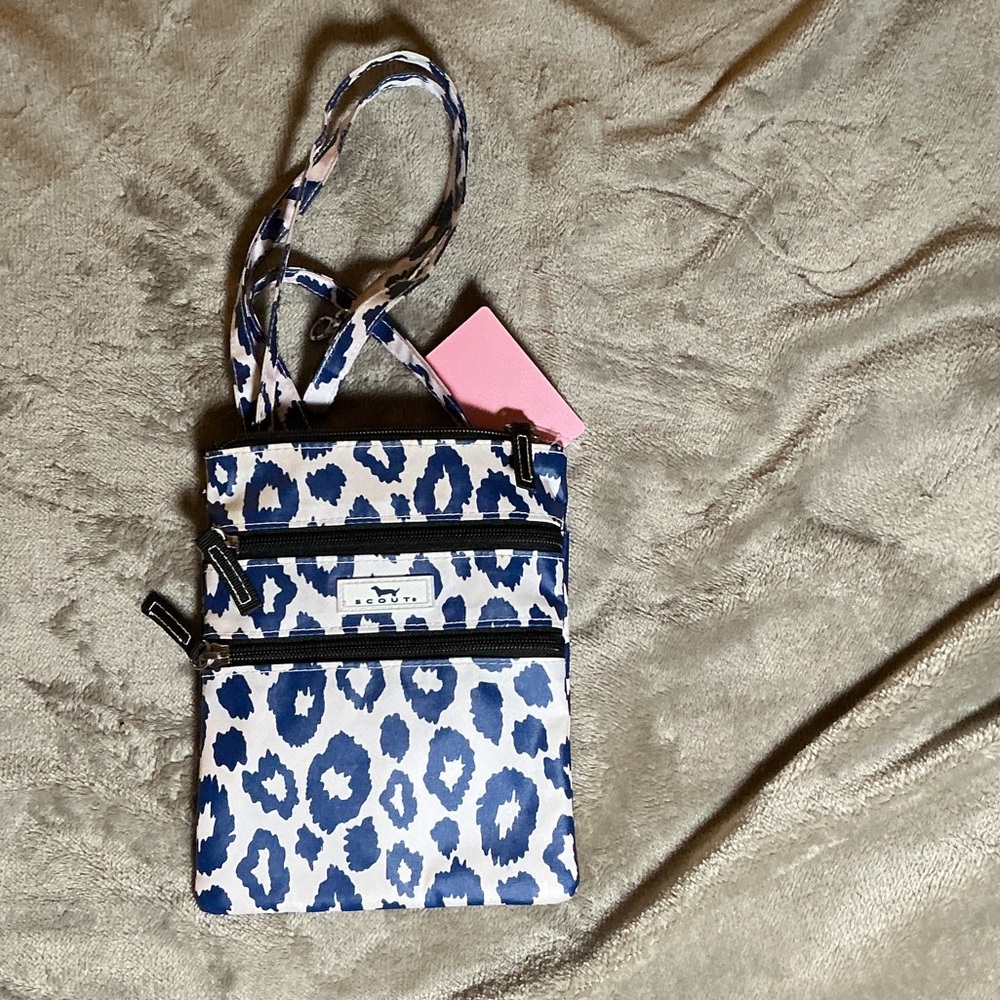 Scout Navy Leopard Print Crossbody Bag